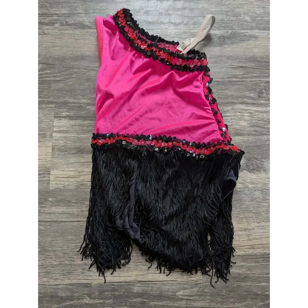 Girls Dance Costume Dress Pink Black 